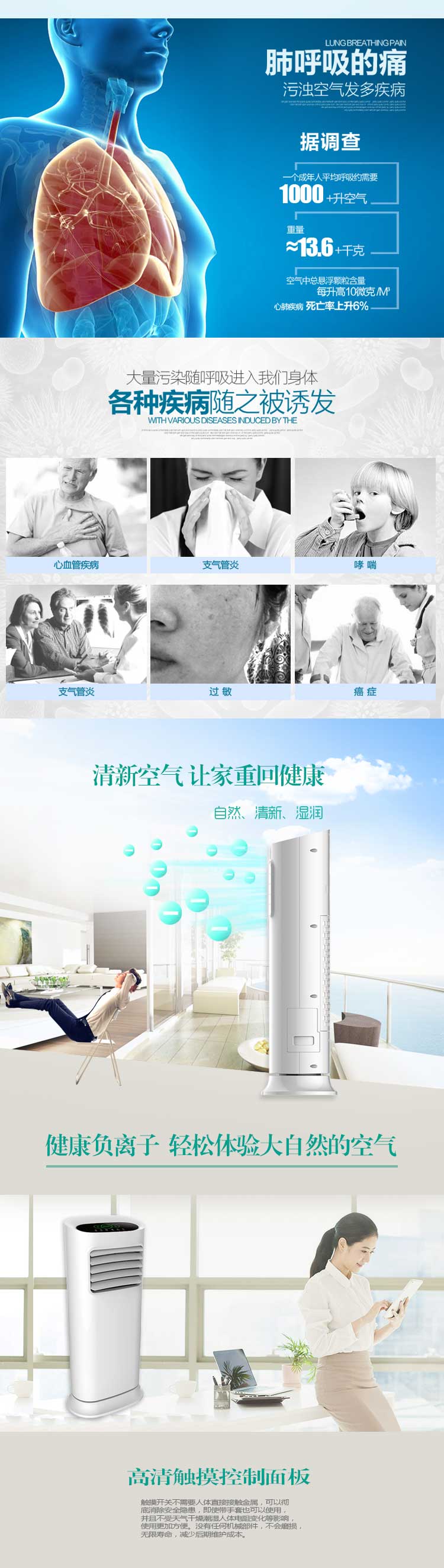 健明希空氣負離子療養機